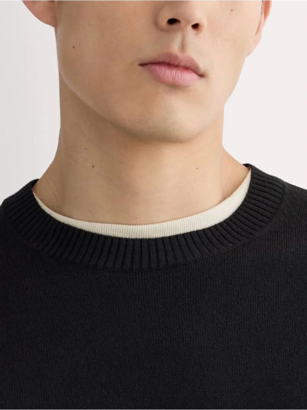 NWOT Everlane Mens No-Sweat Cotton Crewneck Sweater Black Medium preppy comfy